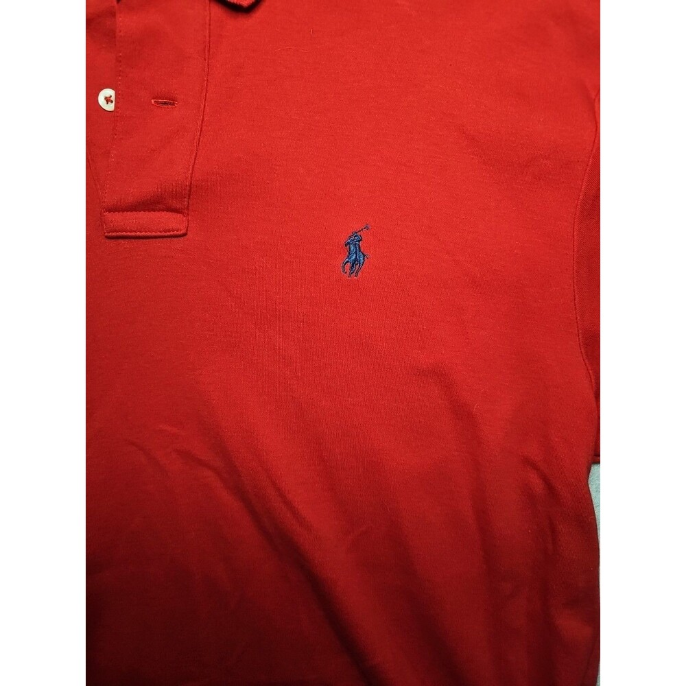 Vintage Polo Ralph Lauren Short Sleeve Polo Shirt Mens Red Medium 100% Cotton - Picture 3 of 9